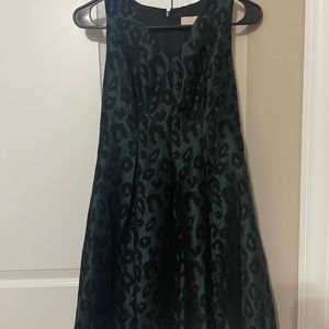 Green leopard print dress from the Loft
